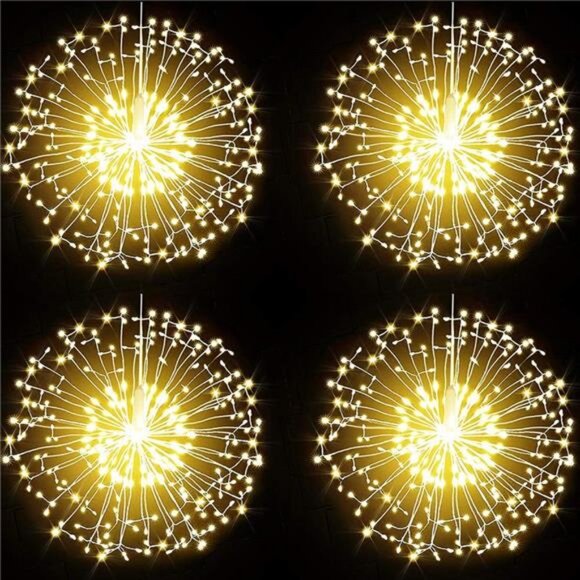 4pcs String Lights Christmas Lights,198 LED 8 Modes Dimmable with Remote Control - Picture 1 of 7